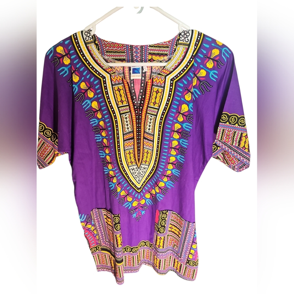 Vibrant Purple Dashiki Women's Top